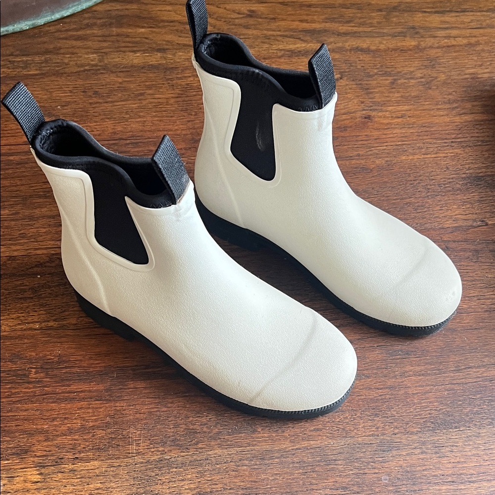 White Ankle Rain Boots